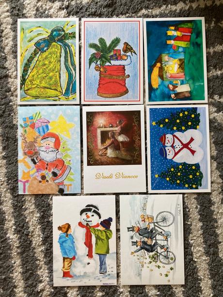 Pohľadnice vianoce 4ks,