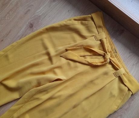 Letné nohavice horčicovej farby, f&f,xl