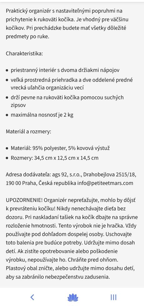 Organizér pettit&mars, petite&mars,petite&mars move