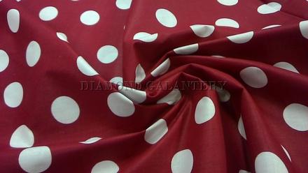 Bavlna bodky - vínová , 