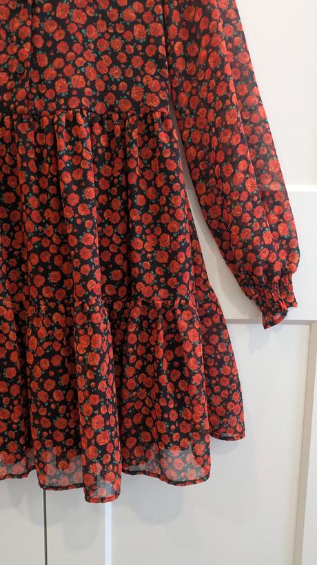 Oranžové kvetinové šaty bershka, bershka,s