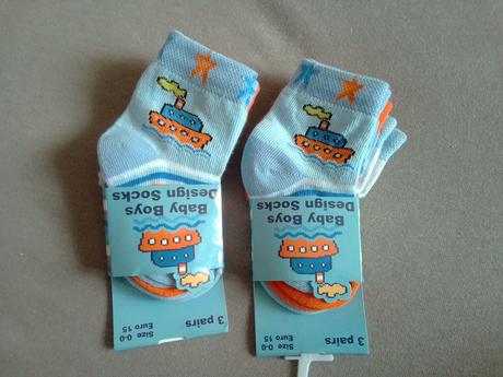 Chlapčenské ponožky pre dvojičky 6ks (2x 3 páry), 62