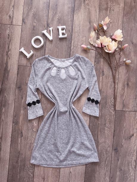Šedé šaty, new look,l