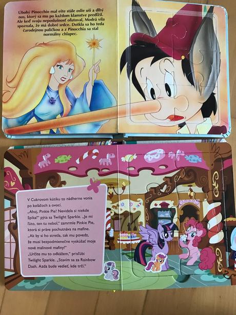 2x kniha ouzzle pinocchio a my little pony, 