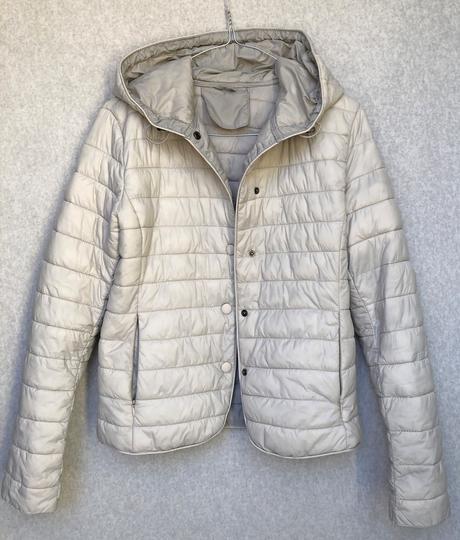 Off white prechodná bunda s kapucňou, s