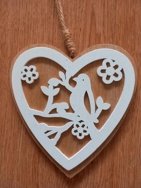 2ks béžovo-biela závesná dekorácia drevo,