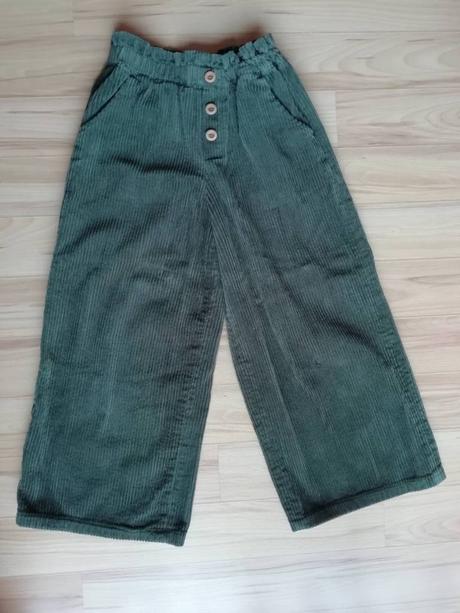 Menčestrové culotte nohavice, mango,152