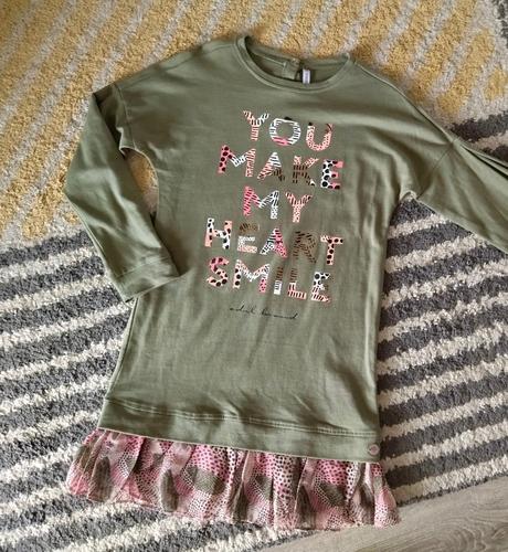 Olivové šaty s volánom, coccodrillo,134