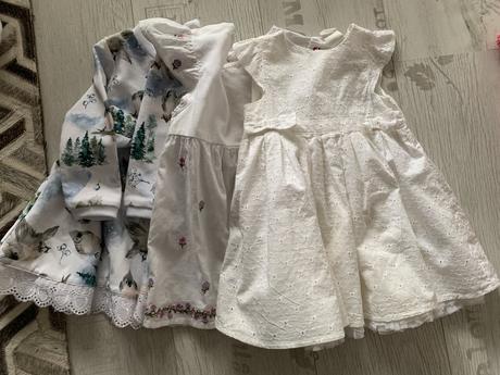 3x letné biele šatičky, 68