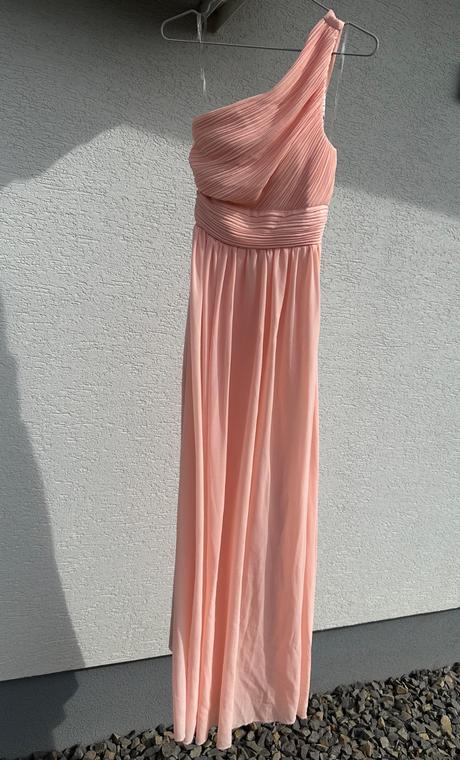 Marhuľové šaty na jedno rameno, s