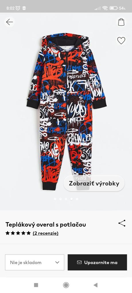 Detsky teplakovy overal, h&m,116