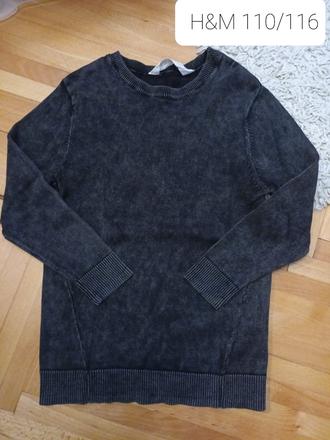 Pulovrik h&m 110/116, sprany efekt, 2x obleceny, h&m,110