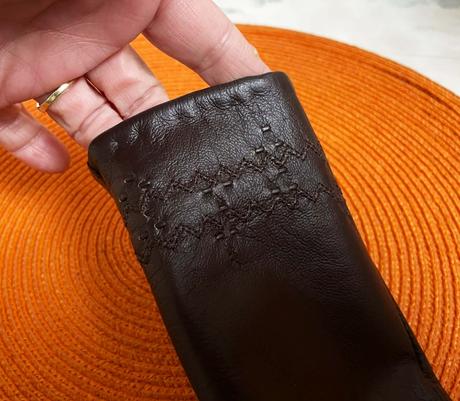 Zateplené kožené rukavice, l