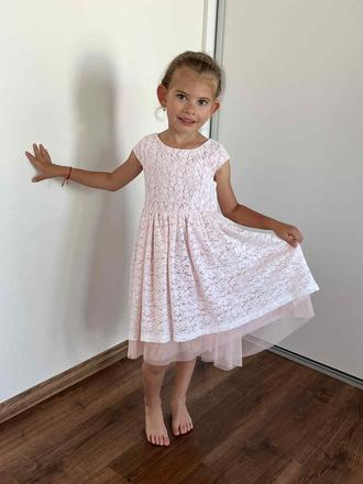 Sviatočné šaty s čipkou a tylom, h&m,116