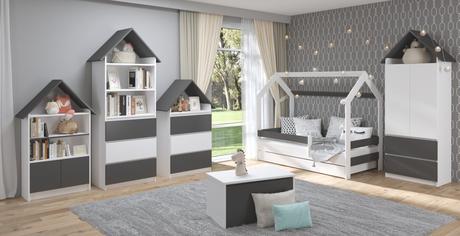 Detská posteľ domček so zásuvkou, šírka (cm): 80,dĺžka (cm): 160