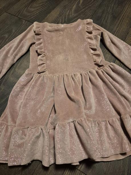 Šaty s trblietkami hrubší materiál, 116