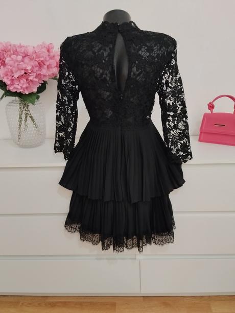 Zara - exkluzívne čierne čipkované šaty, zara,s
