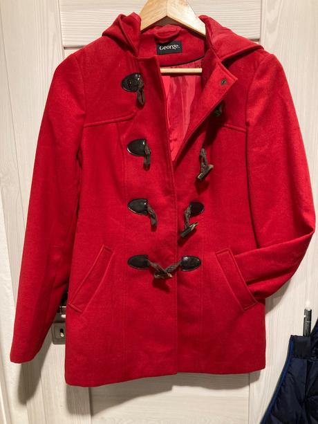 Červený flaušový kabát, george,38