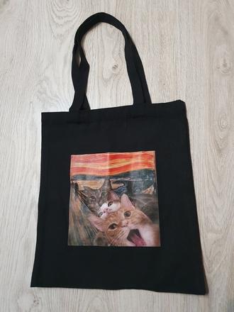 Plátená taška mačky,
