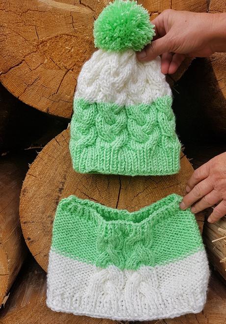 Pletené sety čiapka a tunel, 140