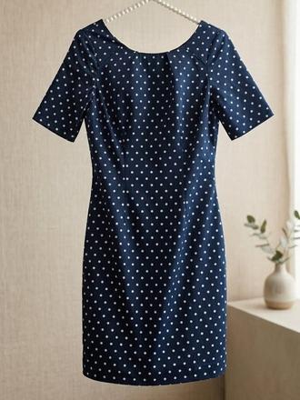 Tmavomodré bodkované šaty vero moda, vero moda,s