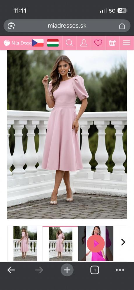 Staroružové spoločenské šaty midy, 38