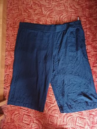 Damske tmavomodré bavlnenoľanové nohavice xxxl, xxxl