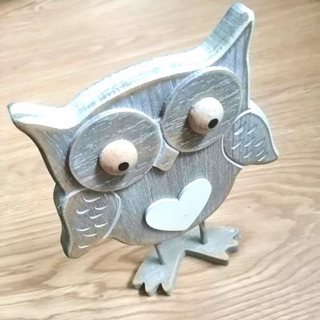 Drevená dekorácia sova,