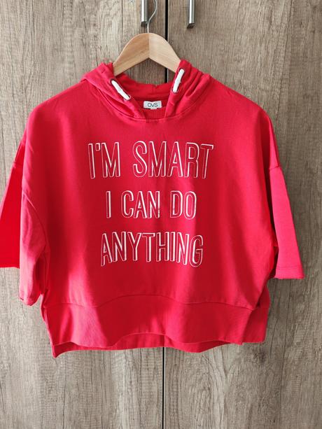 Dievčenská oversize crop mikina, ovs,164