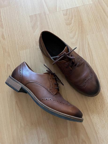 Hnedé kožené topánky ecco, ecco,38