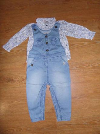 Rifľový overal + blúzka, next,92