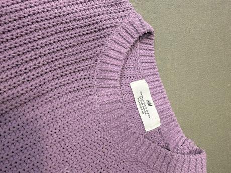 Fialový pulover, h&m,134
