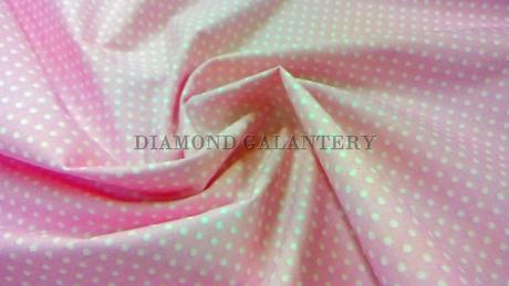 Bavlna bledoružová - biele bodky, 