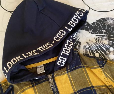 Košeľová káro mikinka dopodopo s kapuckou v. 116, dopodopo,116