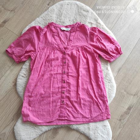 Ružová bavlnená blúzka/košeľa, f&f,36 / s