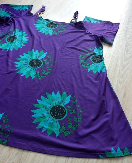 Letné minišaty/tunika, fialovo zelené, v. 2xl/3xl, xxl
