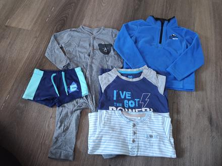 2x tričko+mikina/trigovica+plavky+pyžamo, 86–98