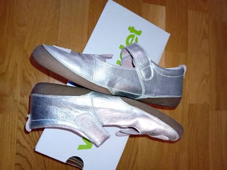 Strieborné balerínky, vertbaudet,34