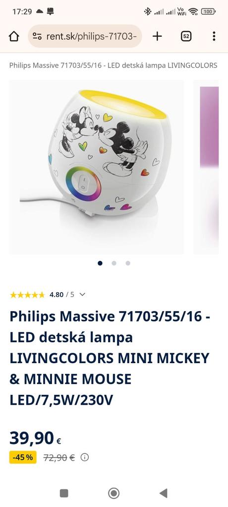 Lampa philips - mickey mouse, 