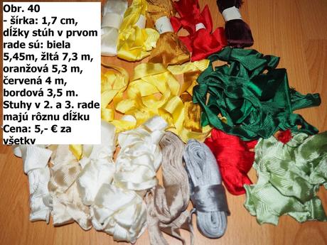 Krajky, lemovky, stuhy a strapce, 