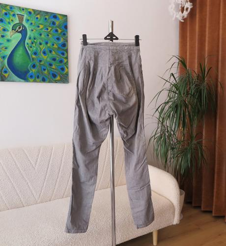 Šedé gestuz baggy džínsy so zníženým sedom, xs