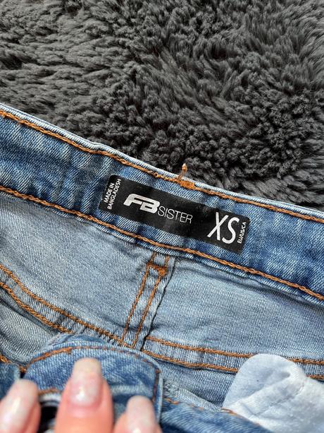 Riflove sortky kratasy modre  dzinsove, fishbone,xs