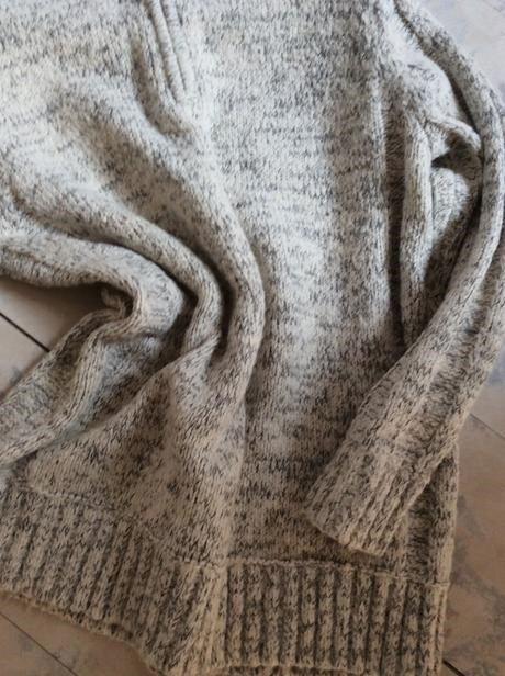 Luxusný hrubý melírovaný pulóver, tu,xl