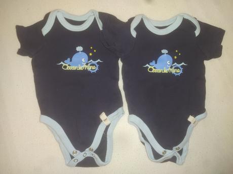 Body s krátkym rukávom pre dvojičky, 50 / 56