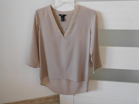 Blúzka dlhý rukáv 36 h&m krémová / béžová, h&m,36