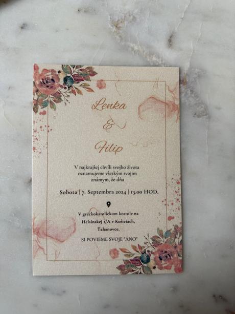 Svadobné oznámenia, pozvánky,