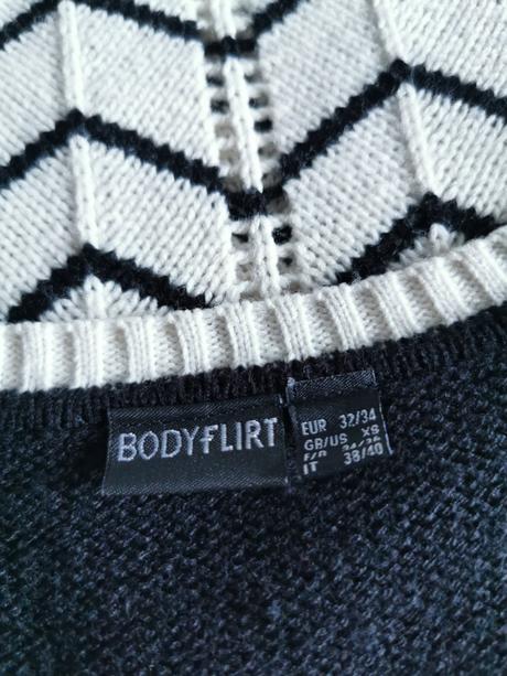 Pletené čierne šaty s 3/4 rukávmi bodyflirt, bonprix,s