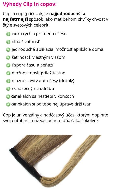 Clip in príčesok cop/vrkoč japonský kanekalon, 