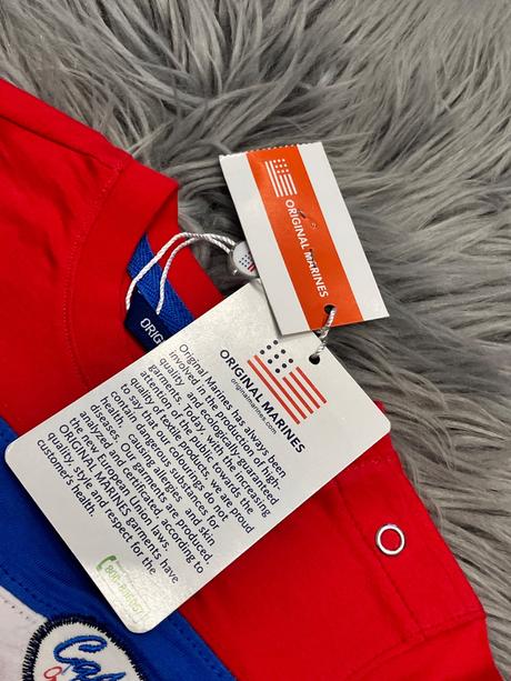 Chlapčenské pásikavé tričko červené (6-9mes.), original marines,68 / 74