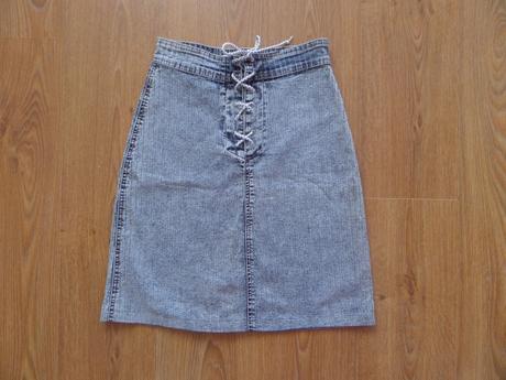 Rifľová sukňa so šnurovačkou, denim,m